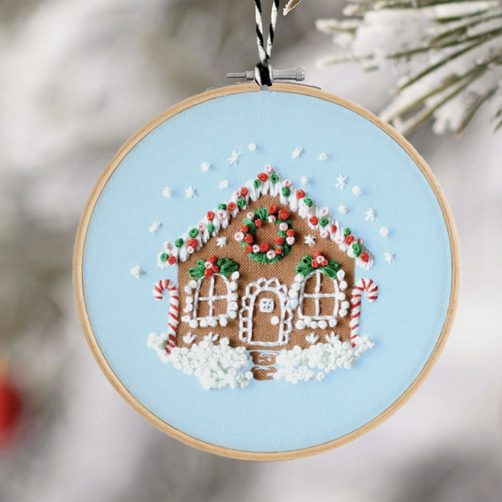 DIY Holiday House Ornament Embroidery Kit