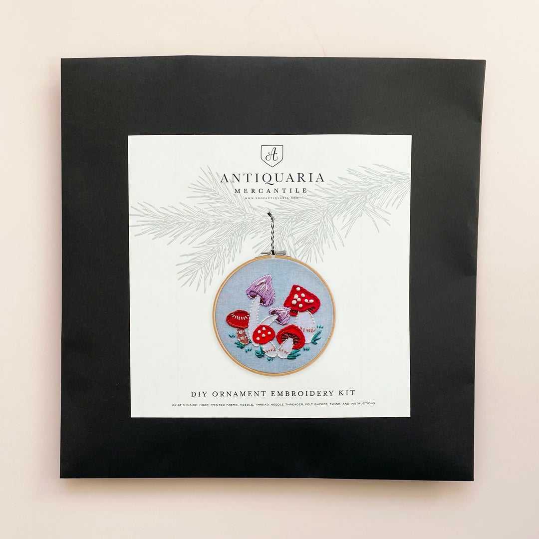 DIY Mushroom Ornament Embroidery Kit