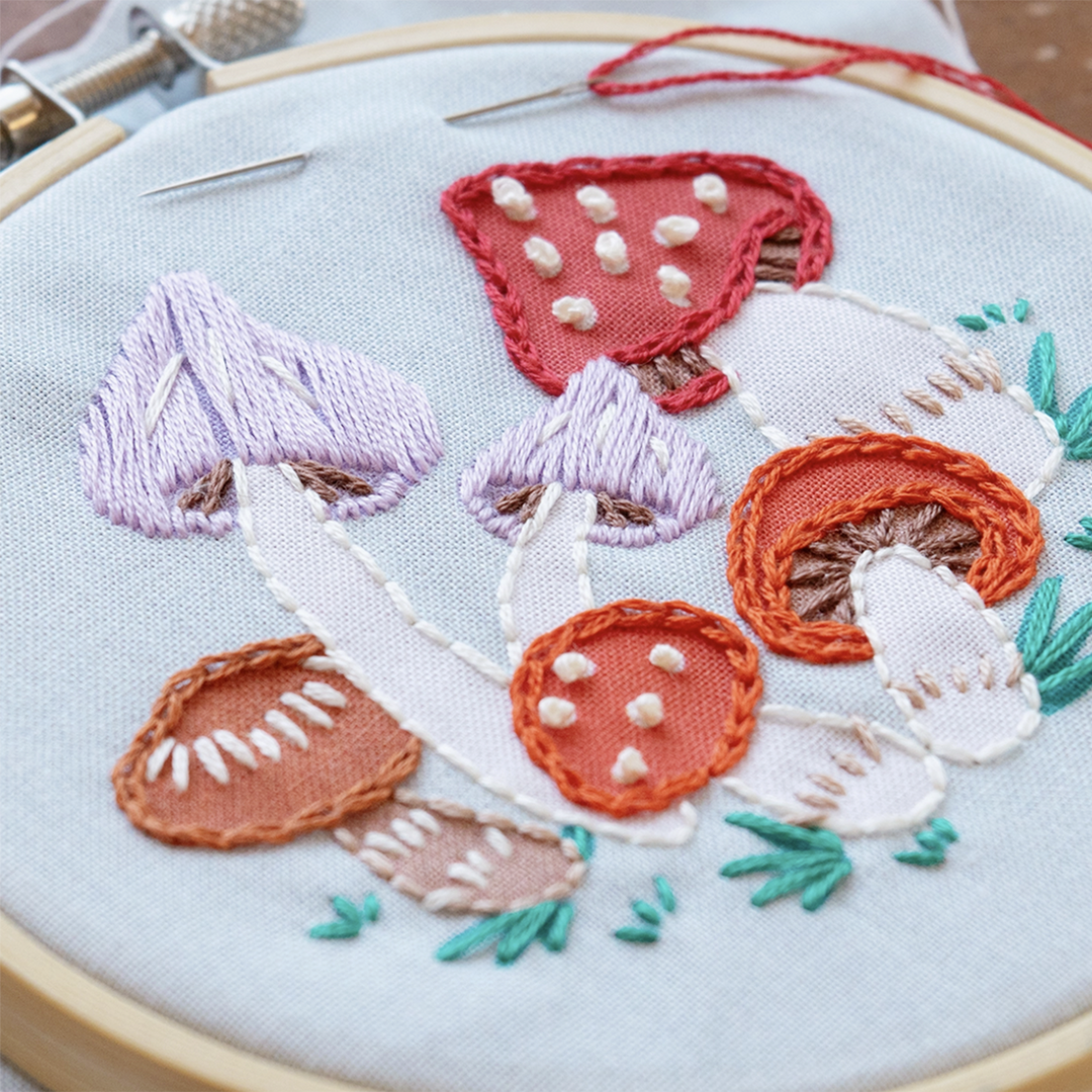 DIY Mushroom Ornament Embroidery Kit