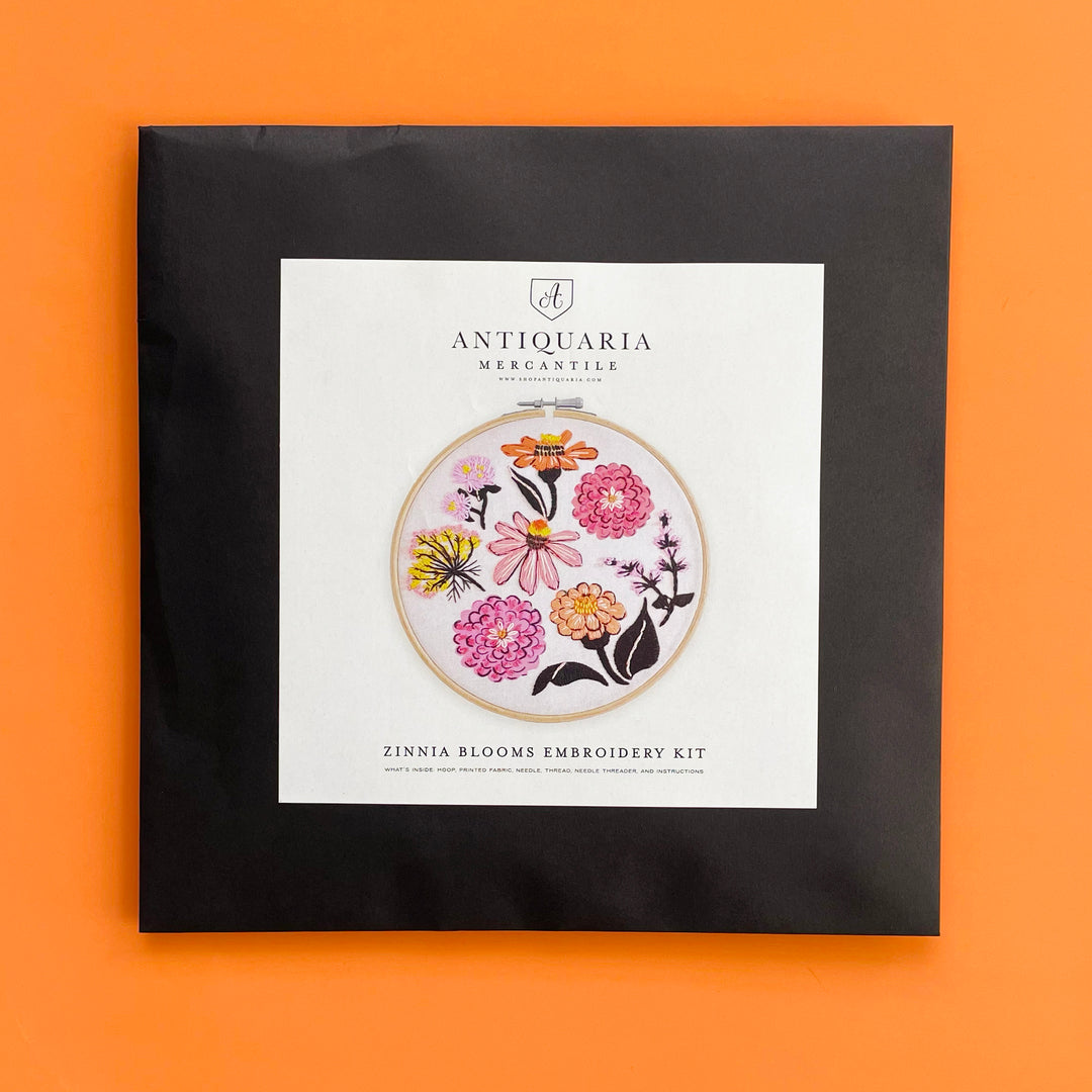 Zinnia Blooms Embroidery Kit