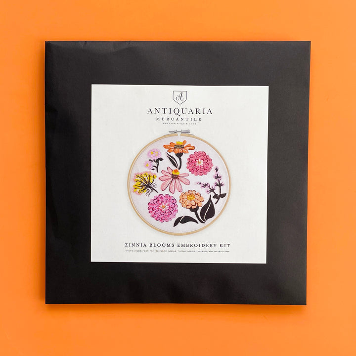 Zinnia Blooms Embroidery Kit
