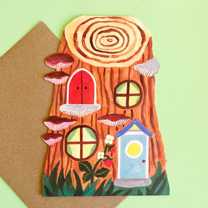Little Log House Lift-the-Flap Greeting Card