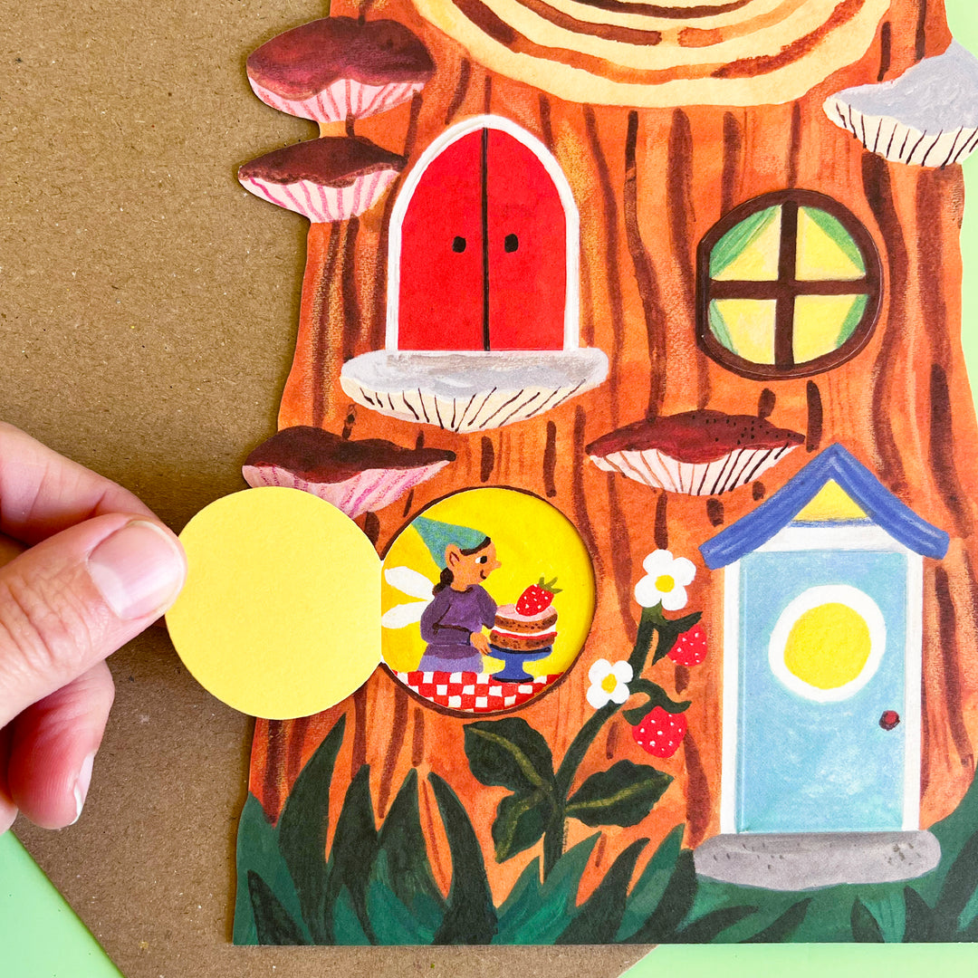 Little Log House Lift-the-Flap Greeting Card