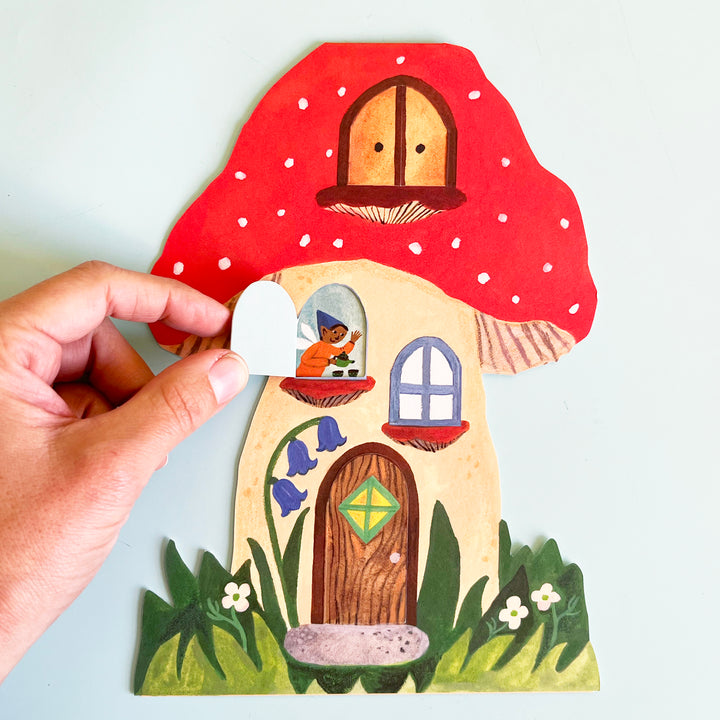 Toadstool Cottage Lift-the-Flap Greeting Card