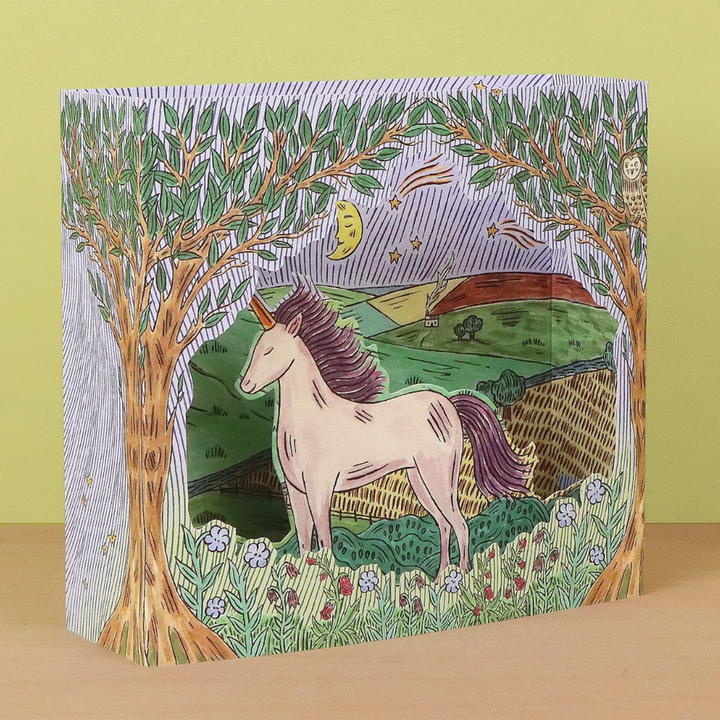 3D Twilight Unicorn Greeting Card