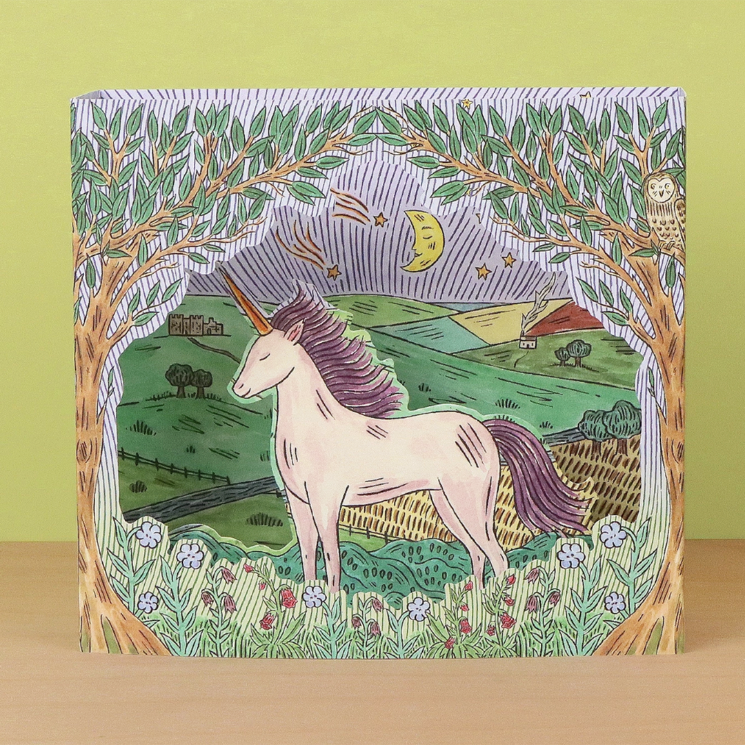 3D Twilight Unicorn Greeting Card