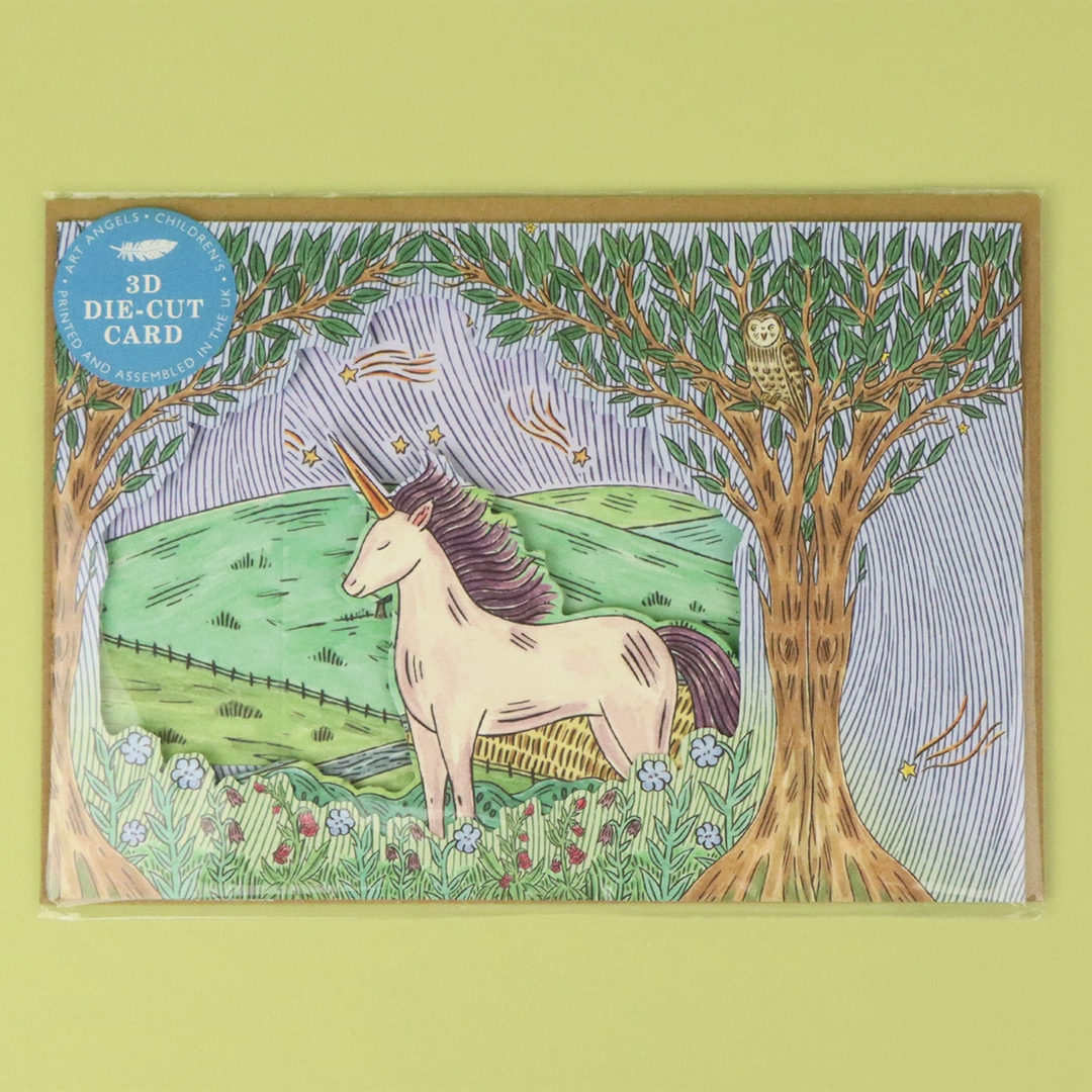3D Twilight Unicorn Greeting Card