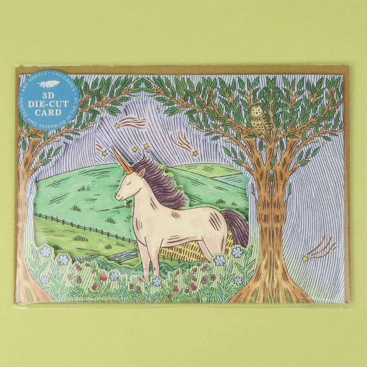 3D Twilight Unicorn Greeting Card