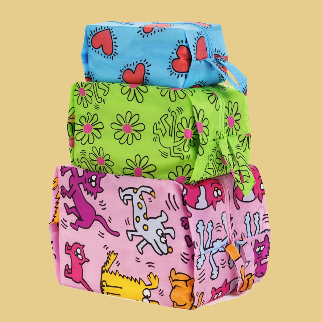 Set of 3 Keith Haring Zip Bags