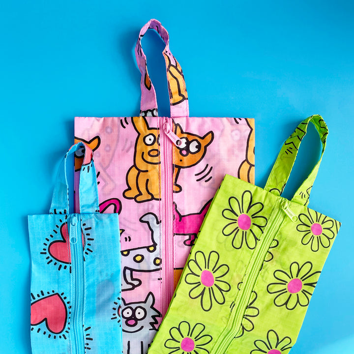 Set of 3 Keith Haring Zip Bags