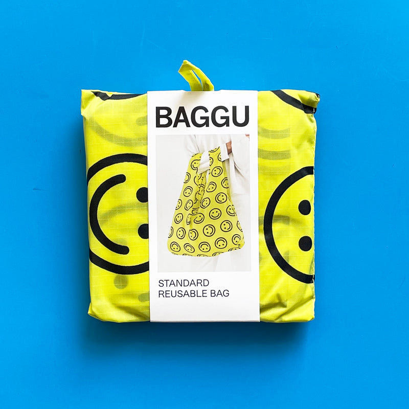 Yellow Happy Face Reusable Bag