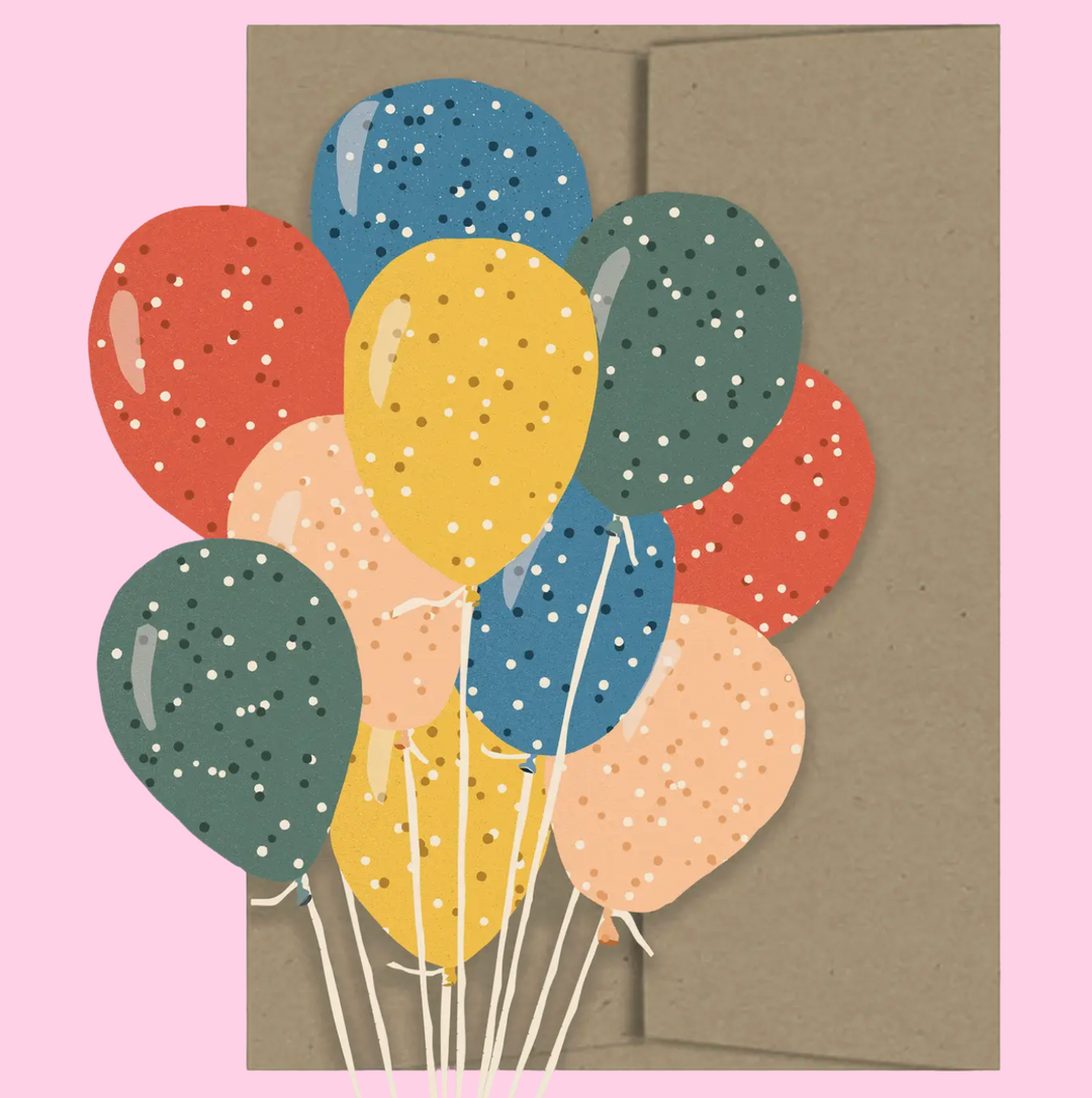 Die-Cut Party Balloons Card