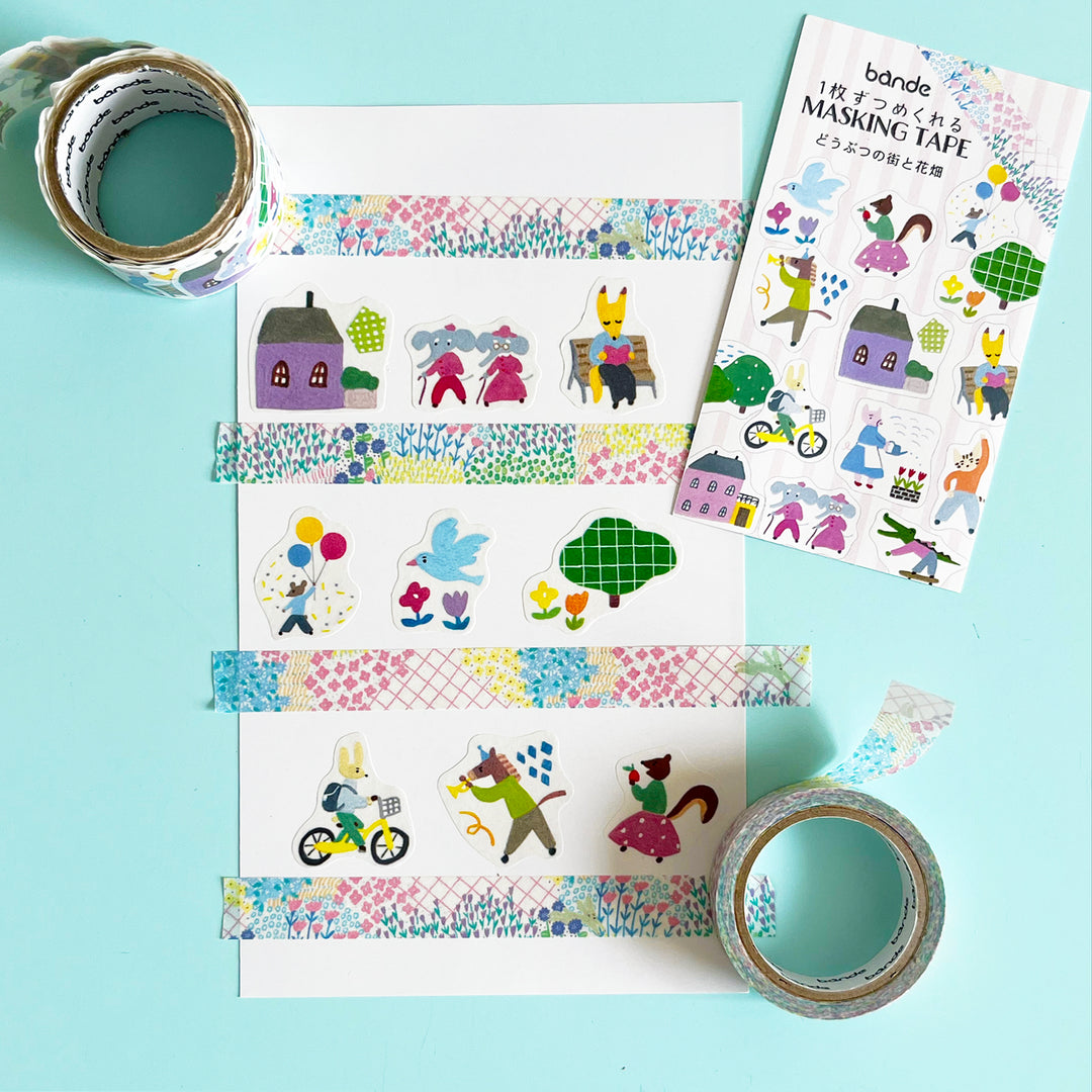 Animal Town Washi Sticker Roll