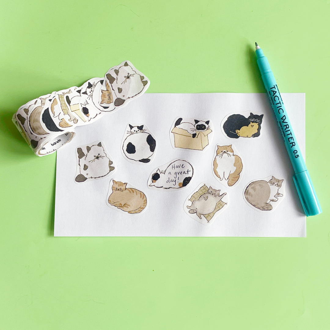 Fat Cat Washi Sticker Roll