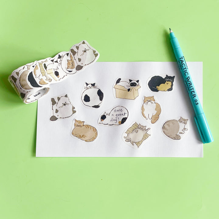 Fat Cat Washi Sticker Roll