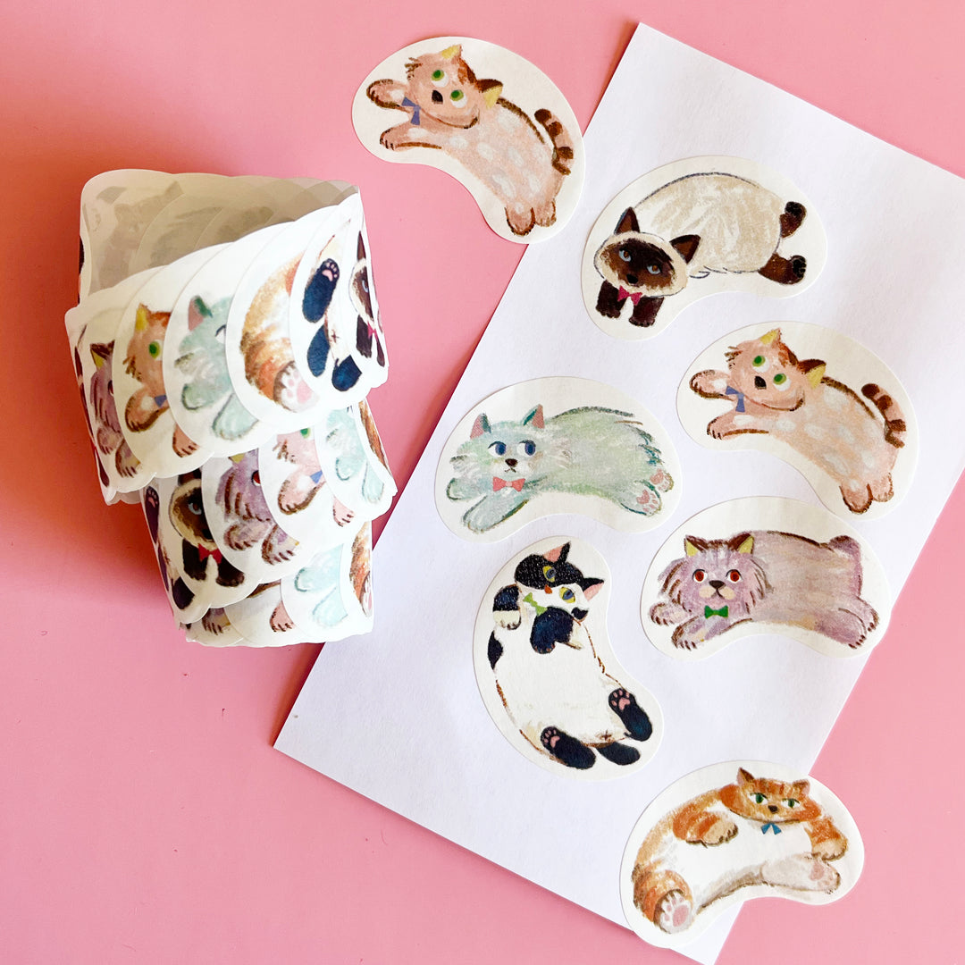 Floppy Cat Washi Sticker Roll