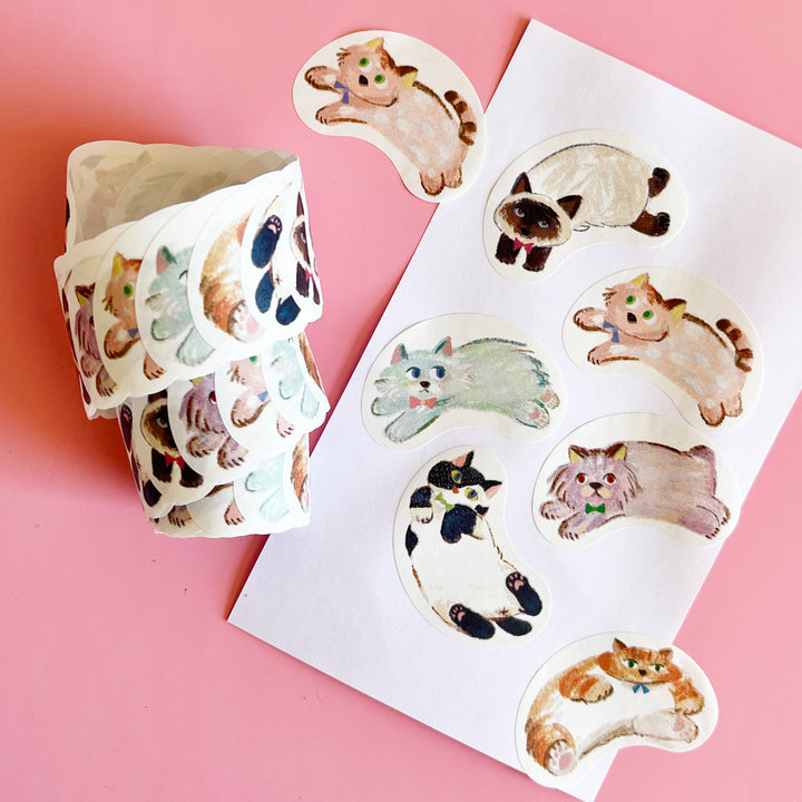 Floppy Cat Washi Sticker Roll