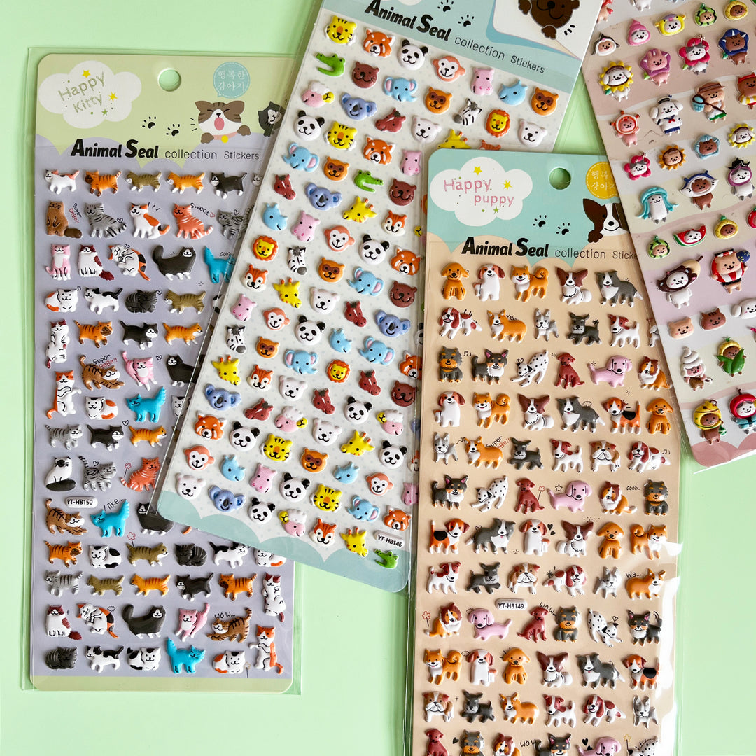 Tiny Puffy Animal Stickers