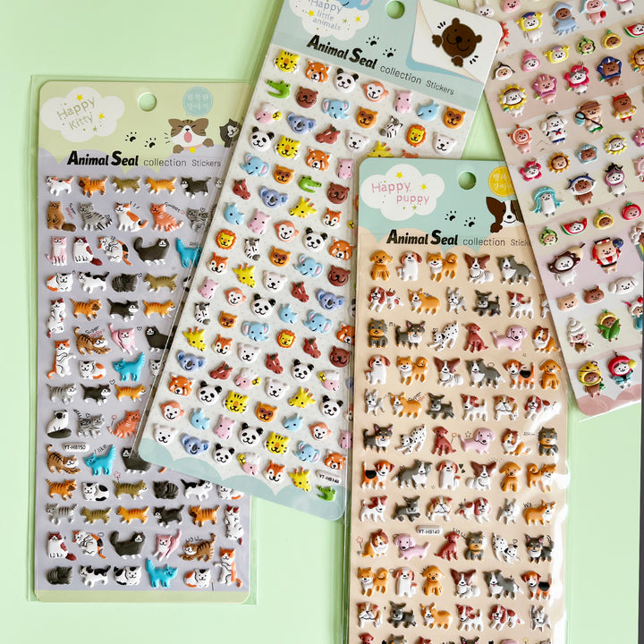 Tiny Puffy Animal Stickers