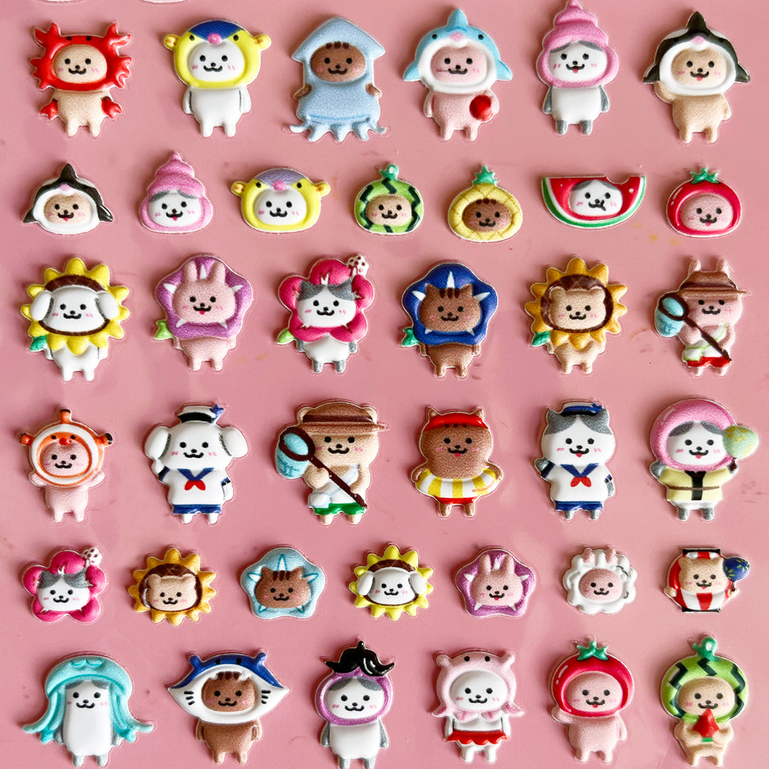 Tiny Puffy Animal Stickers