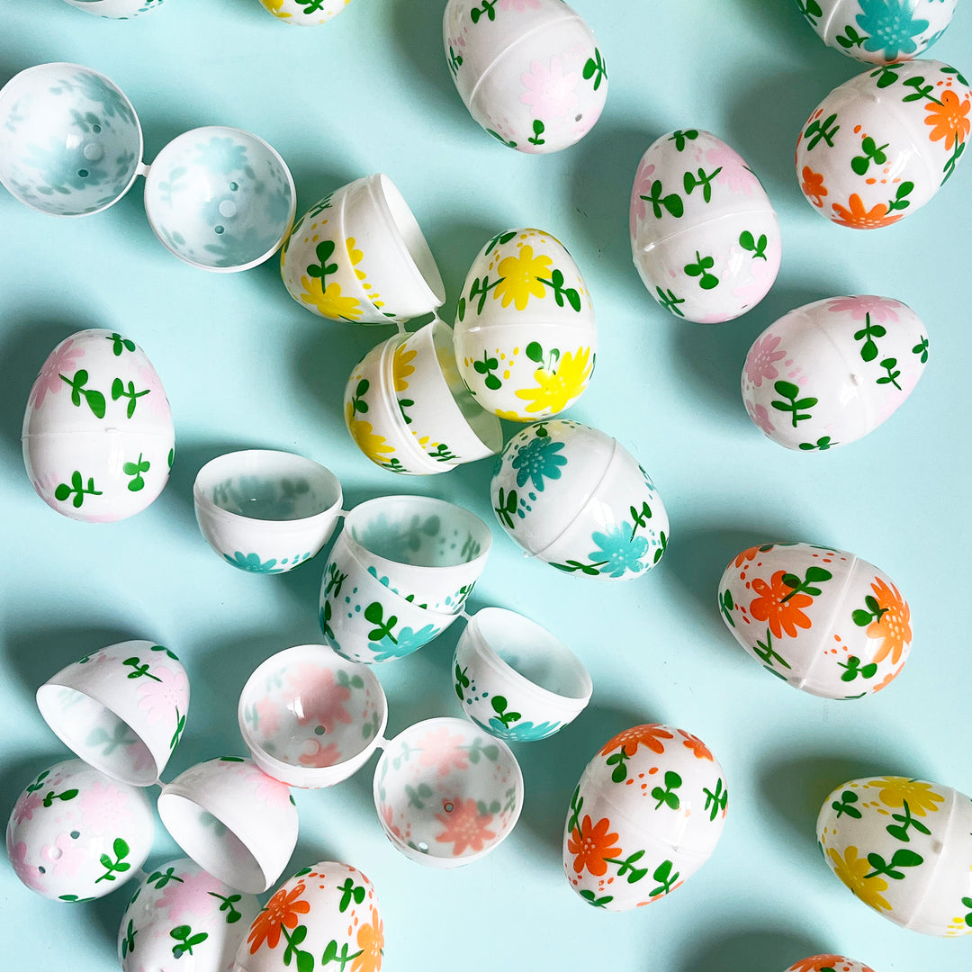 Floral Plastic Eggs