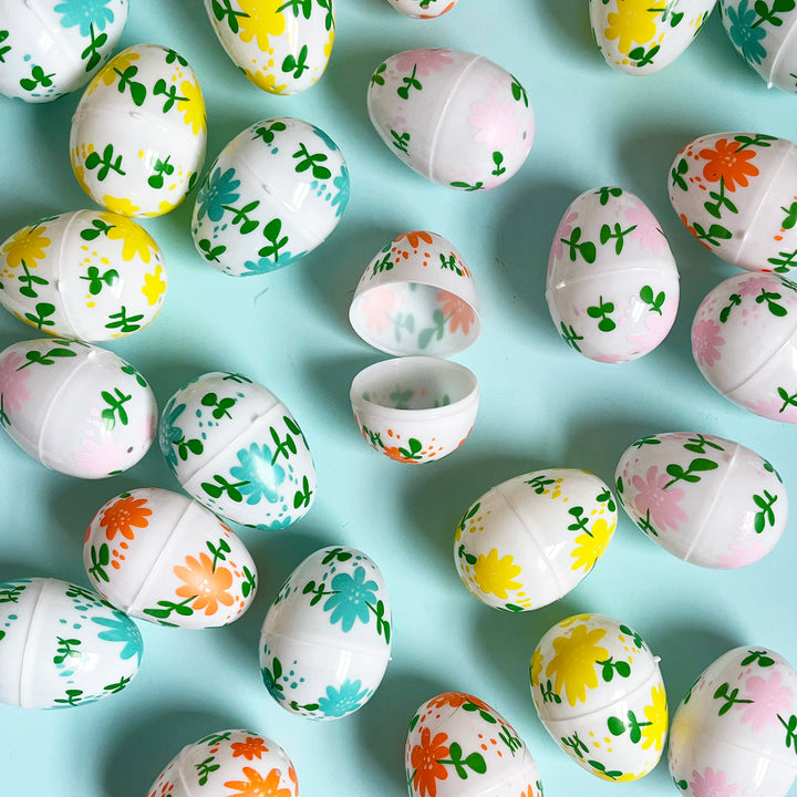 Floral Plastic Eggs