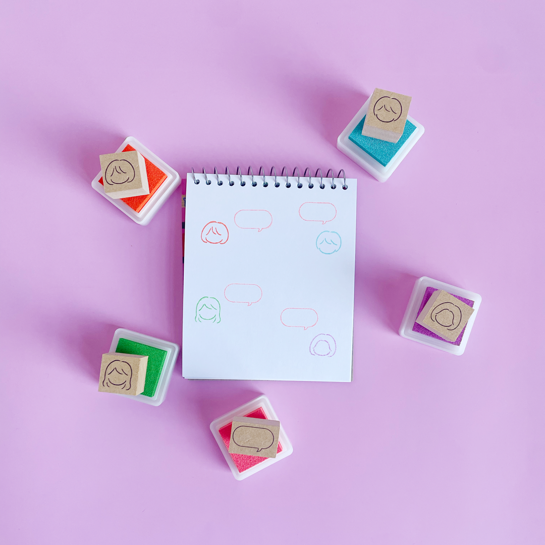 Blank Faces and Speech Bubble Stamps