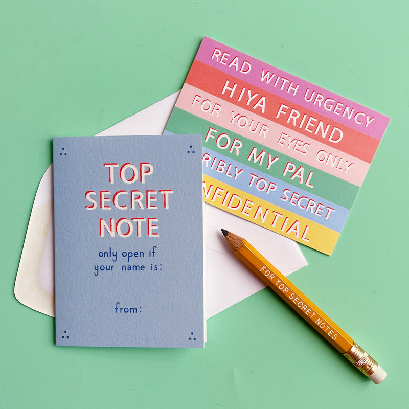 Top Secret Note Card Set