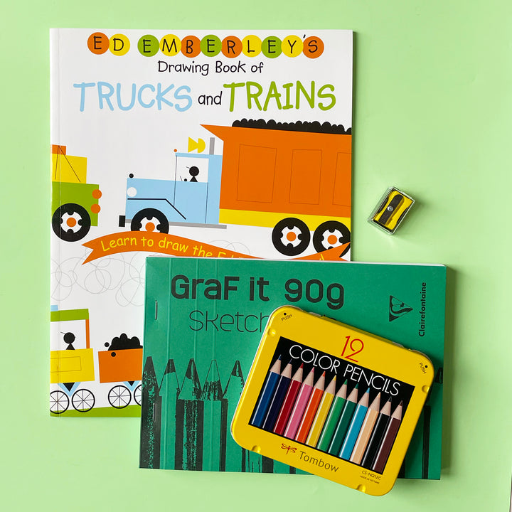 Trucks and Trains Drawing Bundle