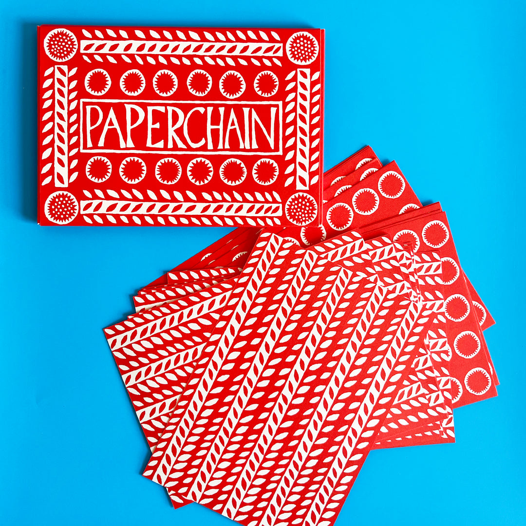 Red and White DIY Paper Chain