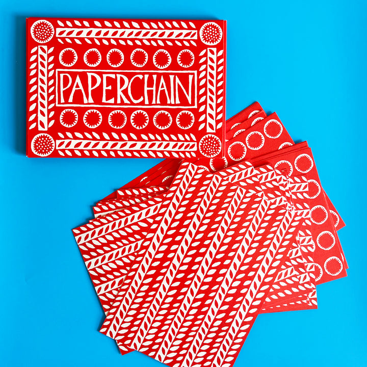 Red and White DIY Paper Chain