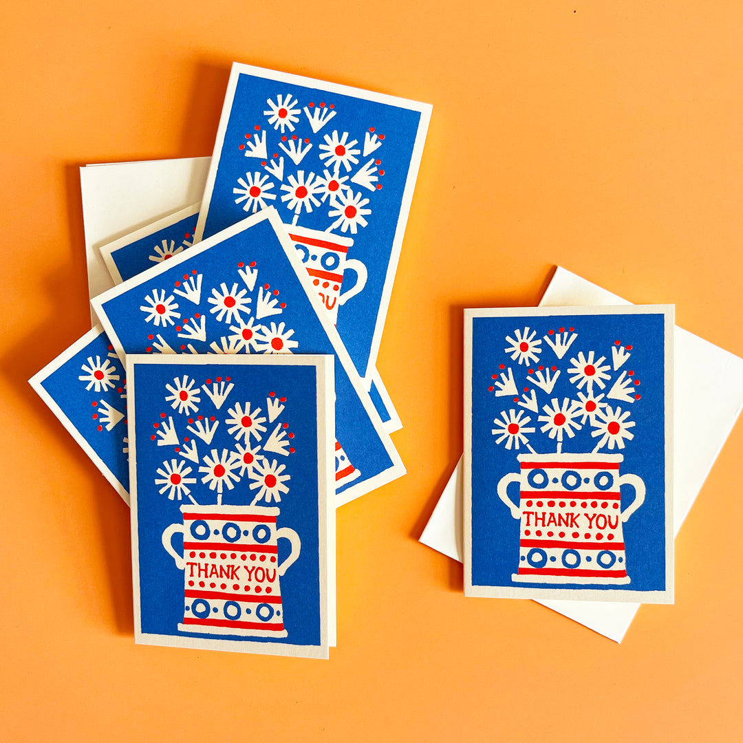 Pack of 6 Mini Thank You Bouquet Cards