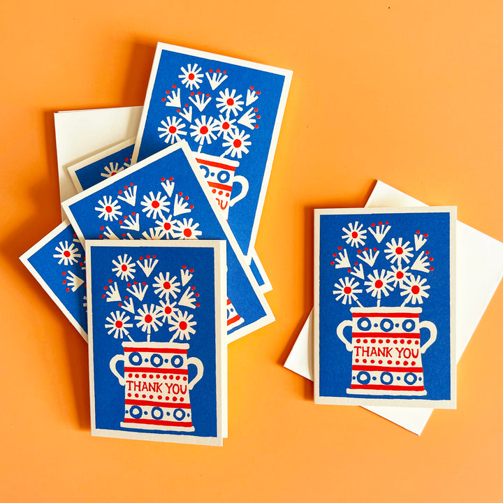 Pack of 6 Mini Thank You Bouquet Cards