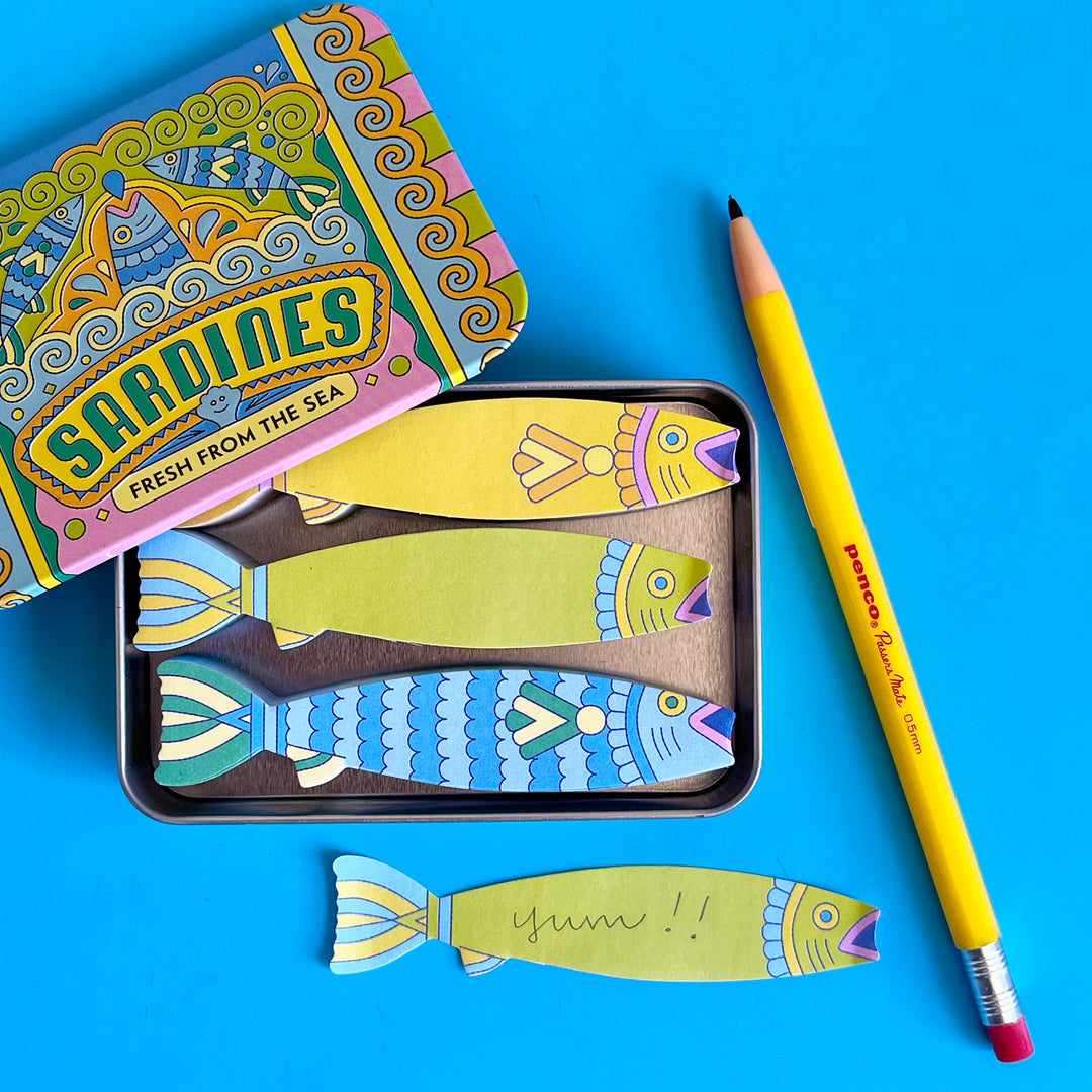 Sardines Fishy Sticky Notes