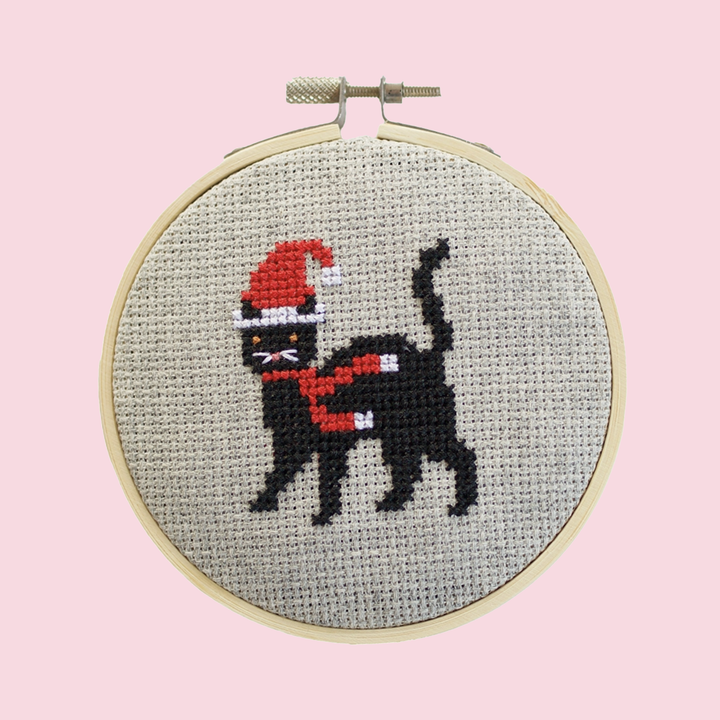 Christmas Cat Cross Stitch Kit