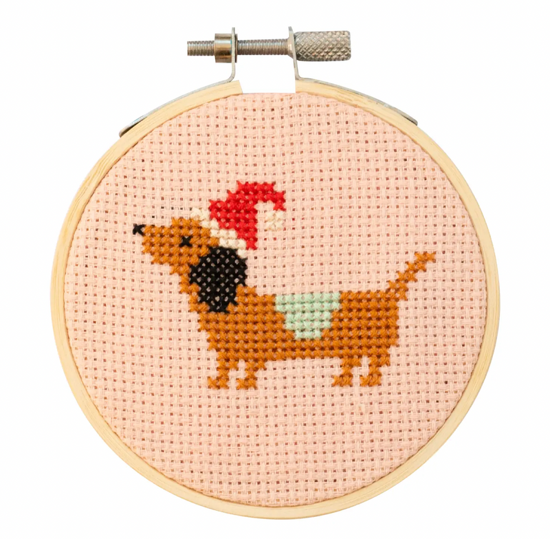 Christmas Dachshund Cross Stitch Kit