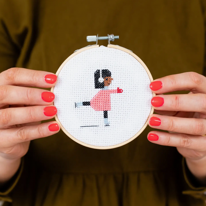 Ice Skater Cross Stitch Kit