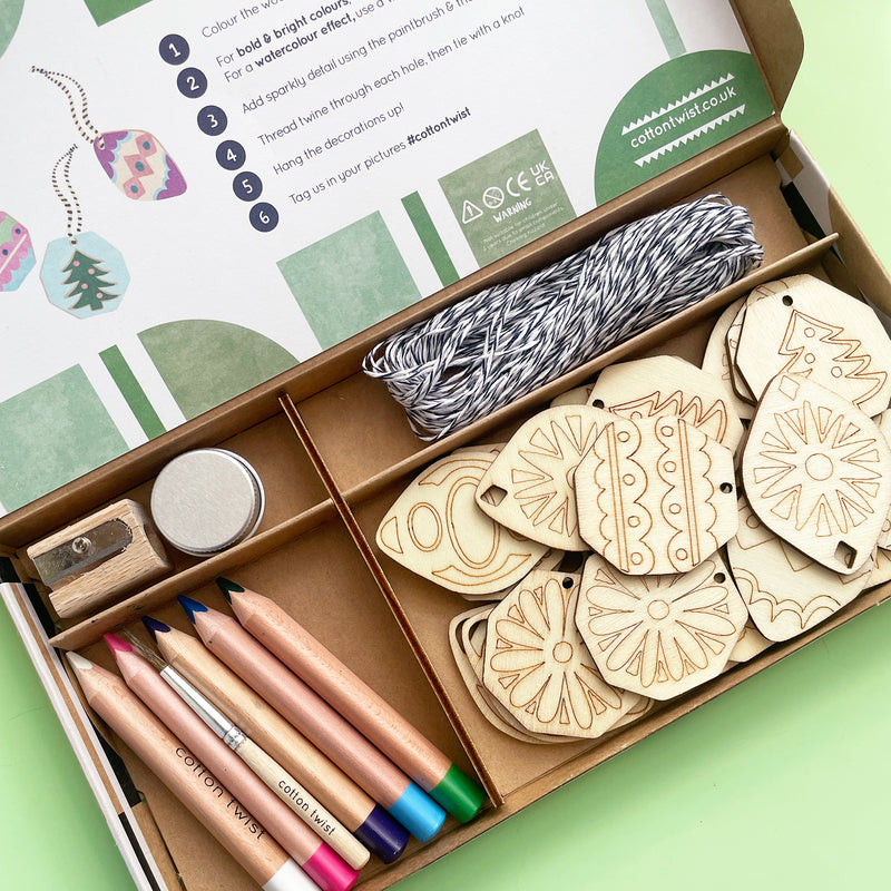 Wood Ornament Coloring Kit