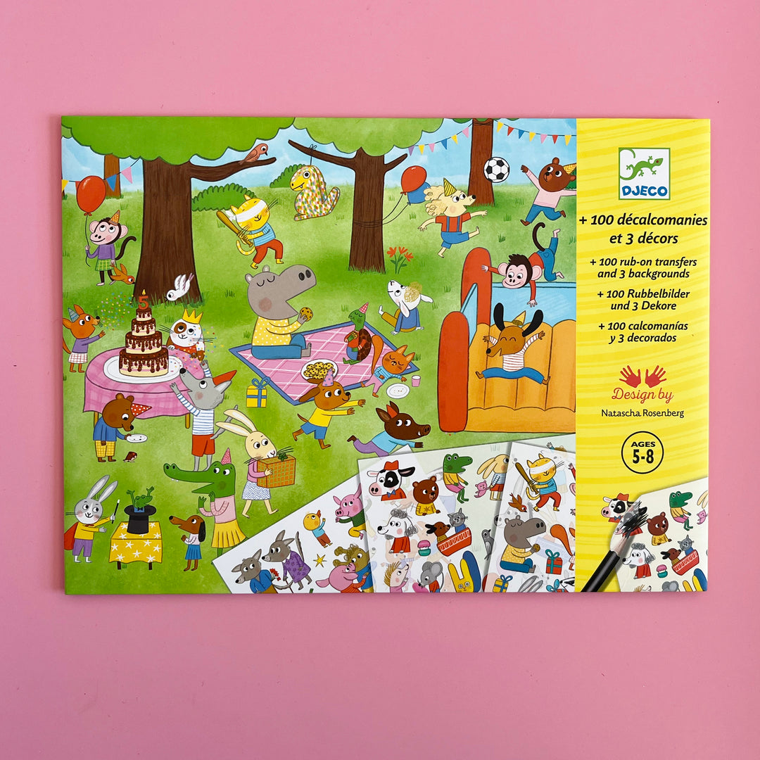 Animal Party Rub-On Transfer Kit