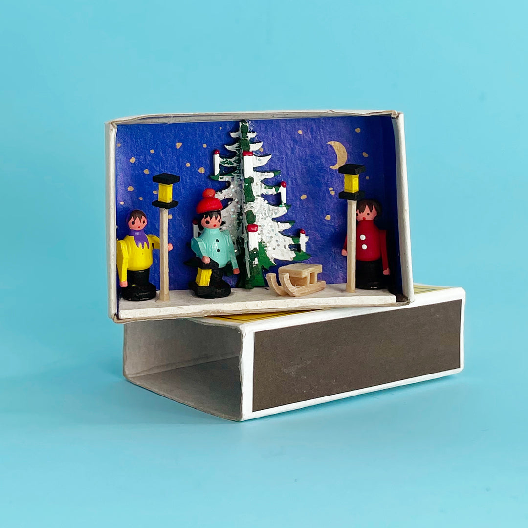 Winter Holiday Matchbox Scene