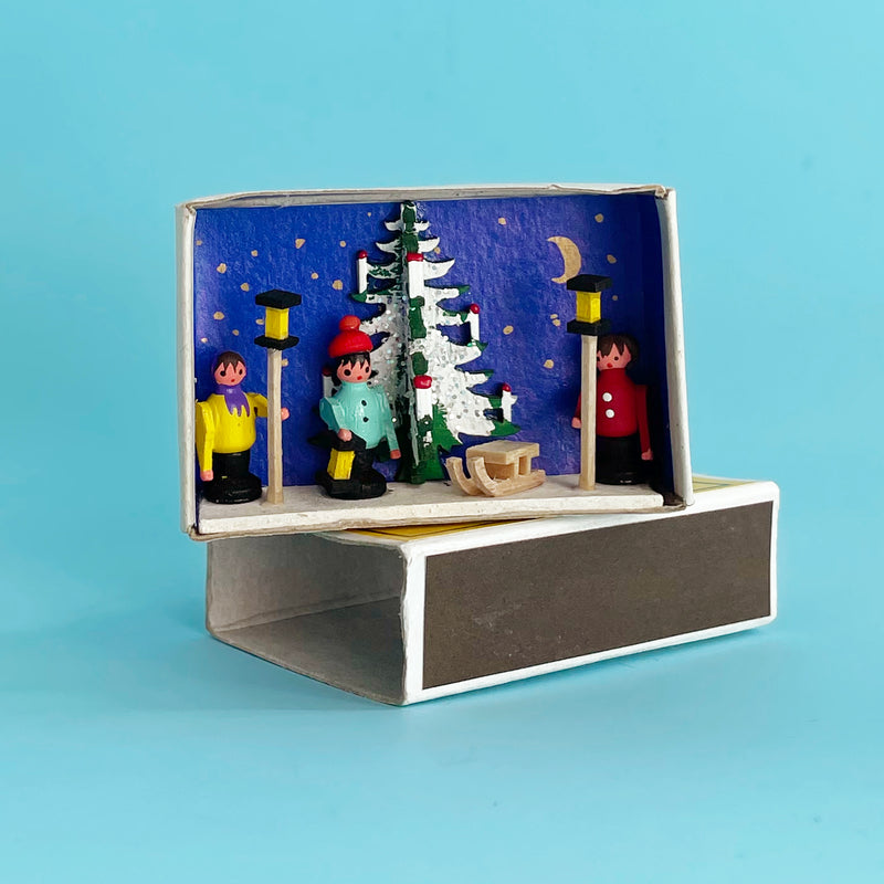 Winter Holiday Matchbox Scene