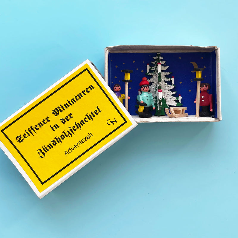 Winter Holiday Matchbox Scene