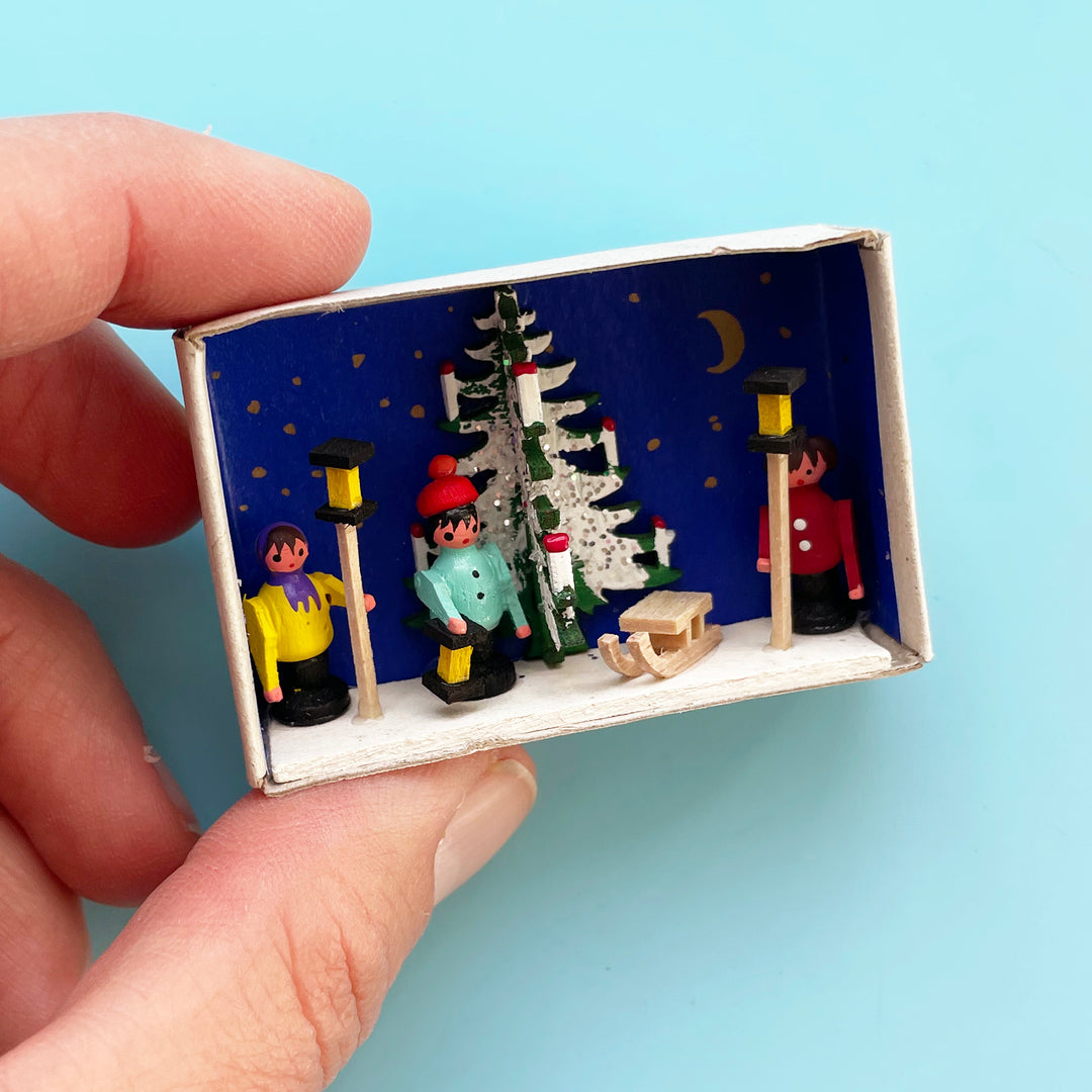 Winter Holiday Matchbox Scene