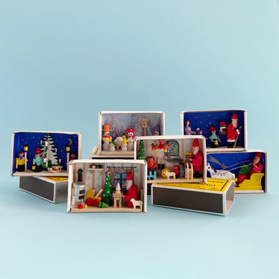 Winter Holiday Matchbox Scene