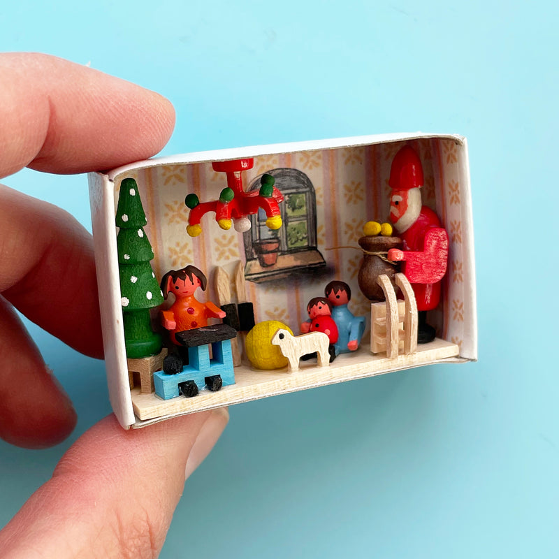 Winter Holiday Matchbox Scene