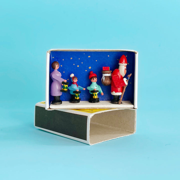 Winter Holiday Matchbox Scene