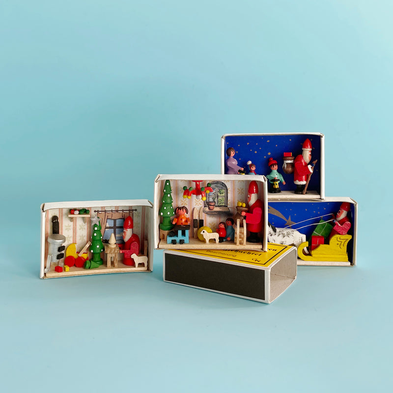 Winter Holiday Matchbox Scene