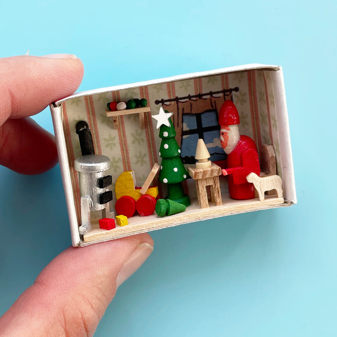 Winter Holiday Matchbox Scene