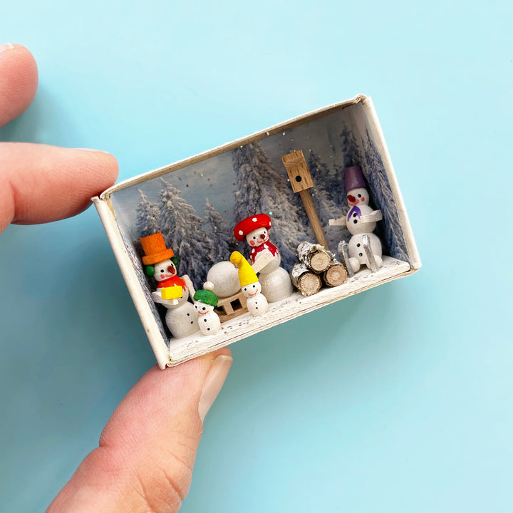 Winter Holiday Matchbox Scene