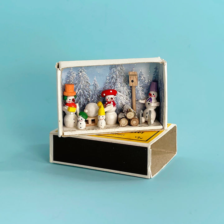 Winter Holiday Matchbox Scene